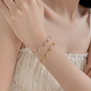 Dylam Trendy Design 925 Sterling <b>Silver</b> Link Chain Multiple Waterdrop Shape Pendant <b>Bracelets</b> <b>Adjustable</b> Length <b>Bracelet</b> Jewelry - Product Image 2