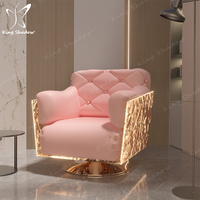 Chaise de salon Kingshadow Purple Nordic Leather Acrylic Shell Relaxing Waiting Latest Single Sofa Design
