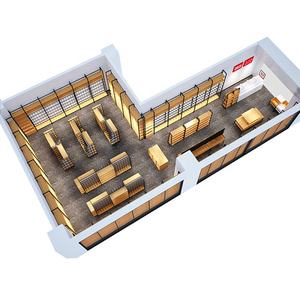 جديد تصميم إطار فولاذي و Soild رف عرض من الخشب ل MINISO التجزئة متجر البسيطة مارت - Product Image 6