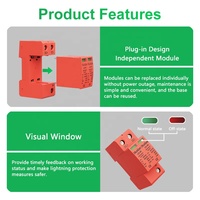 CNLonQcom LD-40 500VDC 2P 20-40KA Orange SPD pour systèmes solaires PV | Dispositif de protection contre les surtensions DC de protection contre la foudre