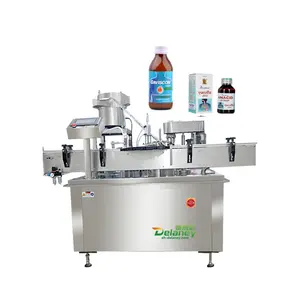 bottle washing drying labeling Small Bottle Filling And Capping Machine automatic oral liquid filling and sealing machine