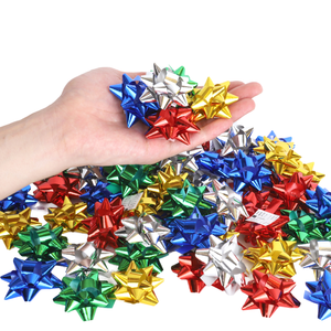 Metallic Star <b>Bow</b> Gift Ribbons Assorted Colors Christmas Decoration Paper Craft Decorative <b>Bows</b> for Holiday Gift Wrapping - Product Image 1