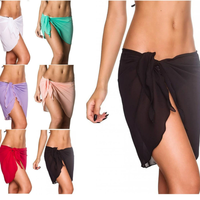 Traje de Baño Enterizo Sexy de Color Sólido para Mujer, Anti-UV, de Secado Rápido, Vestido de Playa y Falda Pareo para la Playa