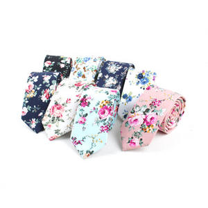 Corbata con estampado Floral de 6cm 100% algodón <span class=keywords><strong>para</strong></span> mujeres y hombres boda mariposa estilo vaquero Corbata con accesorio de pajarita - Product Image 3