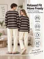 Ensemble de vêtements de détente confortables en coton pour couple, design classique, vente en gros, 2 pièces, pyjamas pour femmes