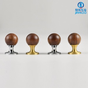 JAYHOO ลูกบิดตู้ไม้วอลนัทสไตล์ฝรั่งเศส ด้ามจับลิ้นชักทรงกลมทองเหลืองสำหรับตู้ ติดตั้งแบบโมดูลาร์ - Product Image 3