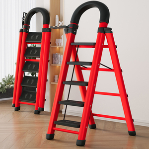 Scala Pieghevole in Acciaio a 5 Gradini Multiuso a Basso Prezzo, Salvaspazio, Resistente alla Ruggine, Portatile per Uso Domestico - Product Image 3