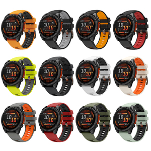 Correa Deportiva de Silicona de 22 mm y 26 mm con Hebilla de Pasador de Liberación Rápida para Garmin Fenix E 8 8x 7 7X/6 6X <span class=keywords><strong>PRO</strong></span>/5 <span class=keywords><strong>5x</strong></span> Puls/Epix <span class=keywords><strong>Pro</strong></span>/Enduro 3/Tactix 8 7 - Product Image 2