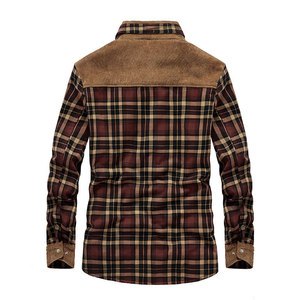 Nuova Camicia Autunno-Inverno 2023 da <span class=keywords><strong>Uomo</strong></span>, Maniche Lunghe in <span class=keywords><strong>Velluto</strong></span>, Plaid Ispessito e Caldo - Product Image 4