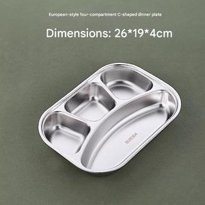 Assiette à lunch divisée en acier inoxydable 304, 3 compartiments, plateau alimentaire pour enfants, poli électrolytique, sans BPA, pour le camping et l'école - Product Image 5