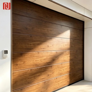 Porte <span class=keywords><strong>de</strong></span> <span class=keywords><strong>garage</strong></span> sectionnelle moderne en bois <span class=keywords><strong>avec</strong></span> porte <span class=keywords><strong>de</strong></span> passage, panneau en acier isolé thermiquement, fournisseur <span class=keywords><strong>de</strong></span> porte automatique à ouverture par le haut - Product Image 1