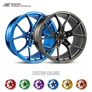 ล้อฟอร์จสั่งทำพิเศษขนาด 20 นิ้ว สี Gunmetal ขัดเงา พร้อมวงแหวนสีแดงที่ฝาครอบดุมล้อ สำหรับ Corvette C8 - Product Image 1