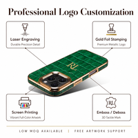 Étui de téléphone en cuir véritable pour iPhone 16 15 14 13 12 Pro Max, cadre en TPU antichoc avec protection de l'objectif, logo personnalisé OEM