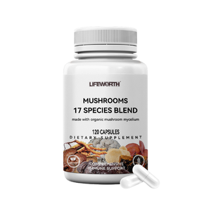 LIFEWORTH Herbal Aid Immune Support Supplement <strong>Capsules</strong> Lion's Mane Reishi <strong>Chaga</strong> Cordyceps Turkey Tail Species Blend for Adults - Product Image 1