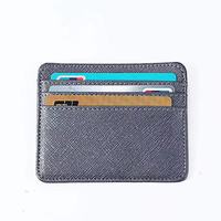 Grosir tekstur kanvas dompet ramping Pu kulit dompet tempat kartu kredit kartu Id Bisnis sarung pelindung untuk pria dan wanita
