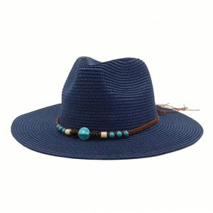 Chapeau de soleil en paille à large bord pour le printemps et l'été, idéal pour la plage et les activités de plein air, style décontracté et tendance pour les voyages - Product Image 2