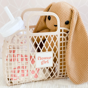 Borsa pieghevole in plastica da spiaggia cesto portaoggetti da bagno borse regalo per bambine borse personalizzate da spiaggia - Product Image 4