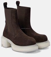 Bottes de ski unisexes de qualité supérieure pour hommes et femmes, bottes Chelsea Beatle à bout rond, bottes de neige pour hommes, bottes en daim marron Beatle Bogun