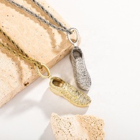 Nouveau Pendentif Modèle Chaussure Hip Hop pour Hommes et Femmes, Colliers Scintillants en Zircon Cubique et Cristal, Bijoux de Mode, Pendentifs et Breloques