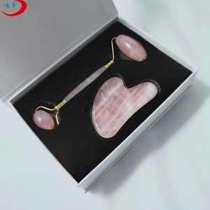 100% naturale <span class=keywords><strong>rosa</strong></span> quarzo <span class=keywords><strong>rosa</strong></span> saldato del viso rullo di <span class=keywords><strong>giada</strong></span> per il massaggio viso - Product Image 5