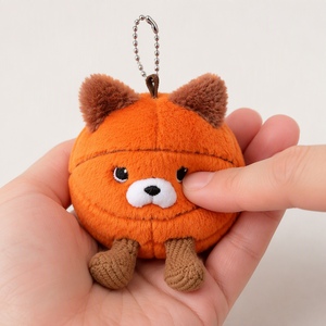 Porte-clés en peluche Squishy Fox Basketball, pendentif animal mignon avec ballon de sport, jouet anti-stress en polyester doux, breloque à suspendre, vente en gros - Product Image 4