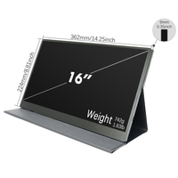 Sibolan 16 pouces Ultra-mince IPS écran moniteur de jeu 1080P Portable USB C HD ordinateur portable téléphone Mac PS5 avec haut-parleur écran LCD
