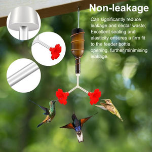 LM LM25520 Comedero Doble para Pájaros de Plástico Impermeable con Diseño Floral, Repuestos para Colibríes, Tapones para Puertos de Alimentación DIY - Product Image 6