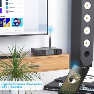 Amplificateur Fosi Audio DA2120C bleu 120W x 2 stéréo HiFi 2.1 canaux, diffusion sans fil, classe D, mini amplificateur de puissance, caisson de basses, <span class=keywords><strong>DAC</strong></span> USB - Product Image 6