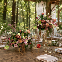 Boule de fleurs artificielles de luxe en soie, centre de table de mariage, arrangement floral élégant pour événements, fêtes et décoration de scène