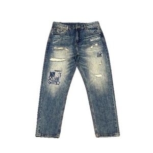 <span class=keywords><strong>Jeans</strong></span> <span class=keywords><strong>Larghi</strong></span> Vintage con Effetto Consumato e Patchwork, Pantaloni Dritti e <span class=keywords><strong>Larghi</strong></span> da Uomo, Stile Hip-hop da Strada, Abbigliamento Maschile - Product Image 6