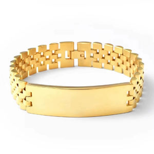 Fashion 12MM Three Beads Wide Labor <b>Stainless</b> <b>Steel</b> Silver Plated Punk Style Buddhism Party Crown Graphic Unisex Bracelet - Product Image 3