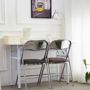 Chaise pliante avec cadre en acier et dossier, chaise de bureau portable pour conférences, utilisation adulte - Product Image 4