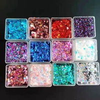 Bouteilles de paillettes de Noël carrées en verre de 5 oz et 1,5 oz