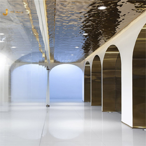 EX211 4ft X 8ft Oro Rosa 304 Onda de agua Onda decorativa Hoja de color de acero inoxidable para Diseño de Interiores Pared de techo - Product Image 3