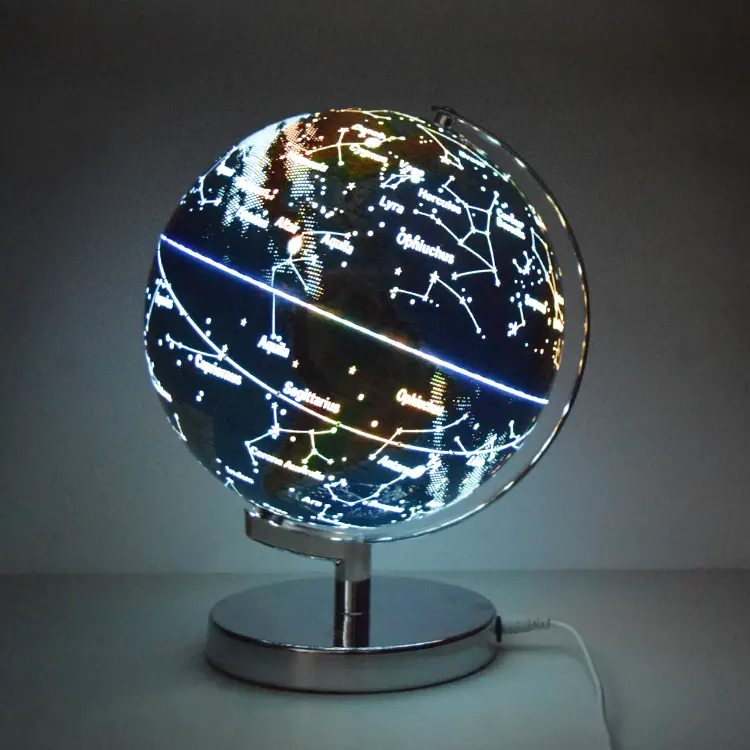 Globe Dunia 8 inci pendidikan dengan lampu LED bawaan dengan peta dunia dan tampilan konstelasi peta dunia bola lampu Led