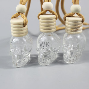8ml Empty <strong>Skull</strong> Head Shaped Perfume <strong>Glass</strong> <strong>Bottle</strong> Car Perfume Diffuser Crystal Aromatherapy <strong>Bottle</strong> With Hanging Rope - Product Image 1