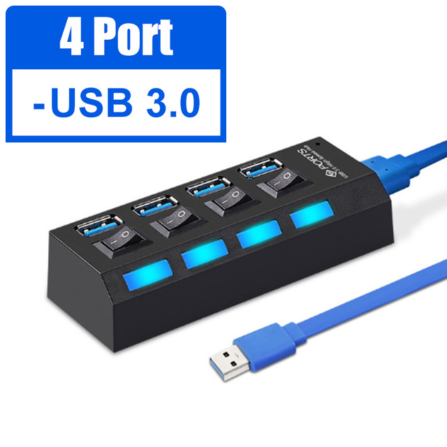 Noir 4 ports USB 3.0