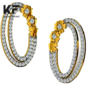 Boucles d'oreilles solitaires en moissanite naturelle plaquées or, pierre ronde facettée de 1 mm, bijoux minimalistes pour femmes <span class=keywords><strong>FIZA</strong></span>_GSTUD_0620 - Product Image 1