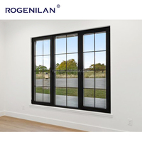 Prix des fenêtres en aluminium français à double grille en verre trempé grilles profilées en aluminium fenêtre et porte battantes