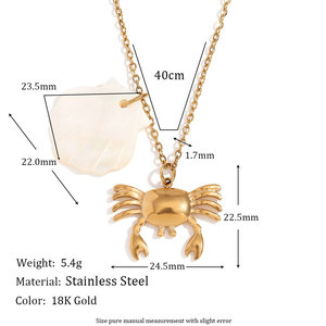สร้อยคอจี้แฟชั่นฮาวายฤดูร้อน สร้อยคอเปลือกหอยเคลือบทอง 14k 18k PVD  ทำจากสแตนเลสสตีล 316L สำหรับผู้หญิง - Product Image 4