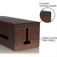 Vente en gros Boîte de gestion des câbles en bois massif Boîte de cache-cordon rectangulaire Boîtes de gestion des câbles en bois