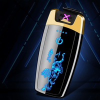 Nouveau design, logo personnalisé, briquet à plasma à double arc, résistant au vent, sensible au toucher, rechargeable par USB avec batterie incluse