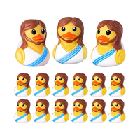 12 pièces canards en caoutchouc sur le thème de jésus Design Original baptême fête religieuse faveurs panier de pâques Stuffer cache-cache jouets de bain pour