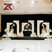 Ensemble de 5 arches lumineuses ZKAI en acrylique blanc avec support LED pour décoration de mariage