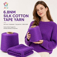 Fil de coton mercerisé brûlé 6.8NM 100% pur coton soyeux et respirant pour robe d'été de luxe, couleur personnalisée, fourniture directe usine