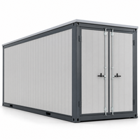 Conteneur de stockage isolé avec parois à panneaux nervurés, porte en acier à verrouillage par tige, stockage portable sécurisé pour outils et équipements