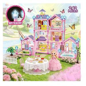 Casa de Muñecas de Plástico de Gran Tamaño para Niños de 5 a 7 Años, Juego de Muebles para Juego de Imitación, Regalo - Product Image 2