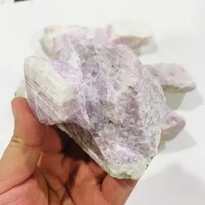 Wholesale Natural rough quartz crystal stone purple lithium crystals healing stones cheap Kunzite raw stone