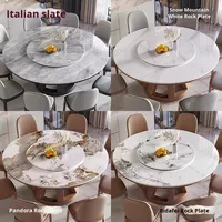 Modernes, einfaches Luxus-Esstisch set aus massivem Holz Großer Tisch Rock Slab Fixed Home Chair für kleine Wohnzimmer möbel