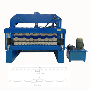 Roofing <b>Sheet</b> Glazed <b>Tile</b> Roll Forming Machine Trapezoidal <b>Tile</b> <b>Sheet</b> Panel Double Layer Roll Forming Machine - Product Image 2